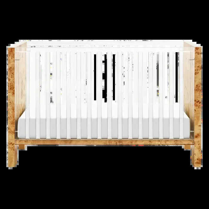 NURSERY WORKS Altair Crib – Clear Acrylic With Burl