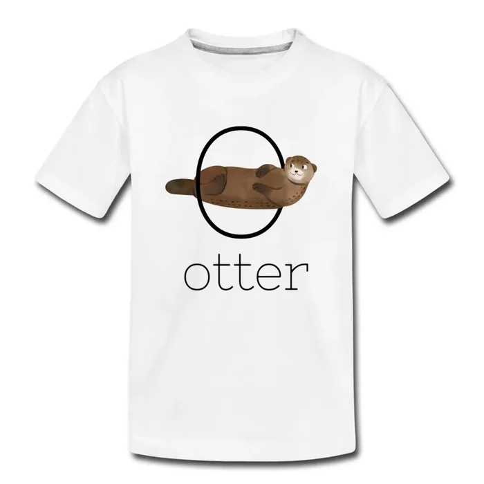 O is for Otter Alphabet Letter of the Day Organic Toddler T-shirt
