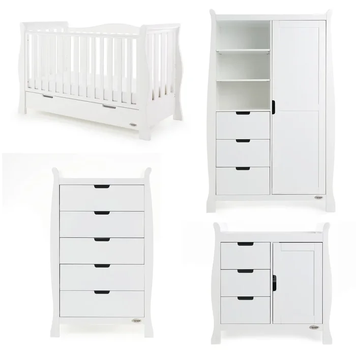 Obaby Stamford Luxe 4 Piece Room Set White