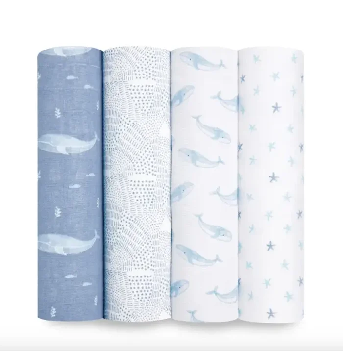 Oceanic Organic 4-Pack Muslin Swaddles