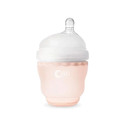 Olababy Silicone Bottle 4oz – Coral Orange / Single Pack