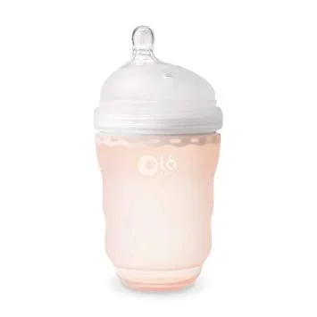 Olababy Silicone Bottle 8oz – Coral Orange / Single Pack