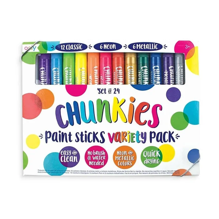 Ooly Chunkies Paint Sticks Set of 24 | Variety Pack
