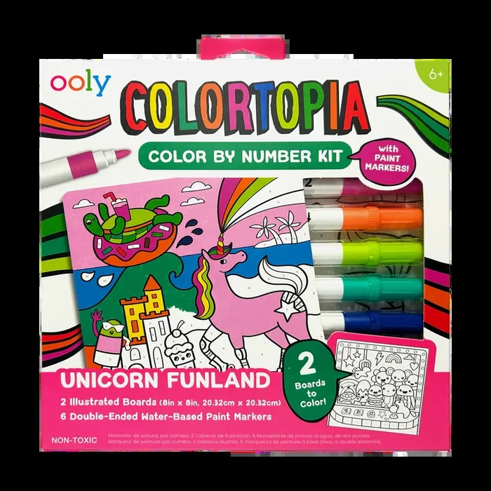 Ooly Colortopia Paint Marker By Number Kit | Unicorn Funland