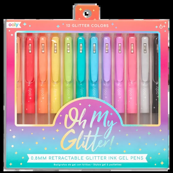 Ooly Oh My Glitter! Retractable Gel Pens – Set of 12