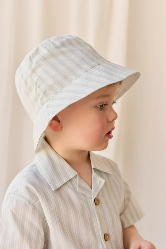 Organic Cotton Bucket Hat – Variegated Stripe Shoreline