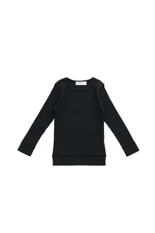 Organic Cotton Modal Marina Long Sleeve Top – Ebony