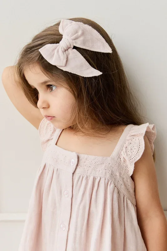 Organic Cotton Muslin Bow – Pale Lilac