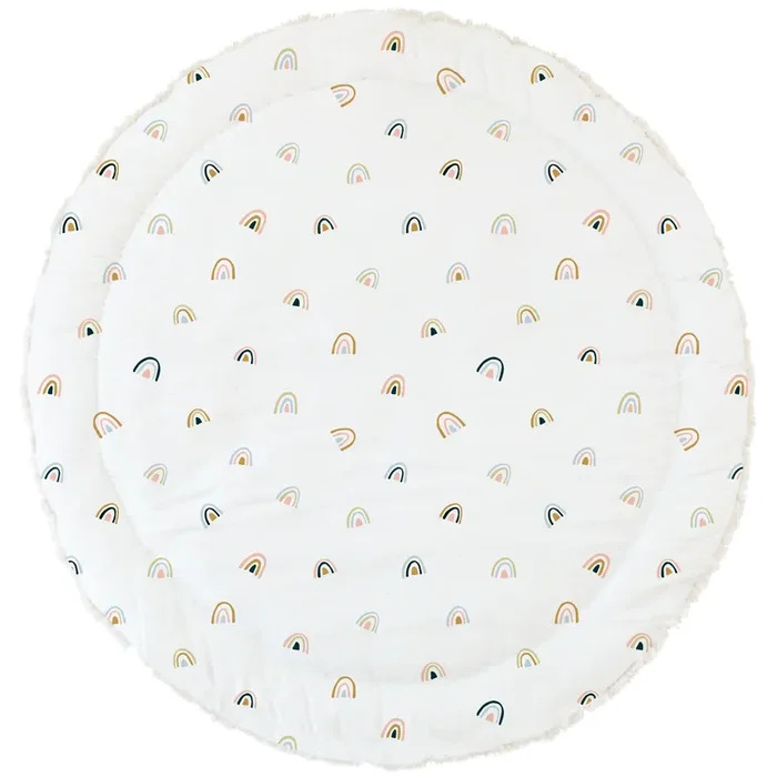 Organic Cotton Quilted Play Mat- Rainbow