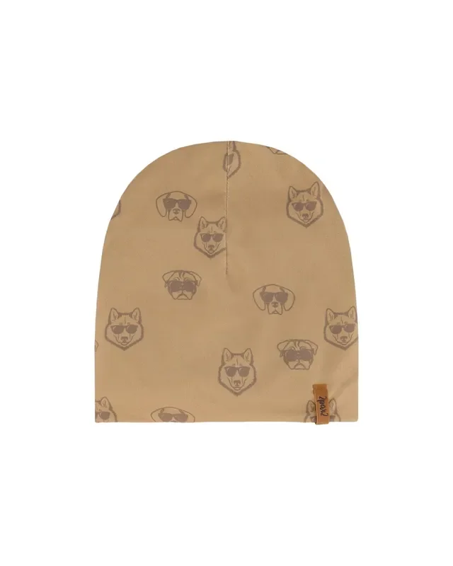 Outdoor Hat Printed Dogs Beige