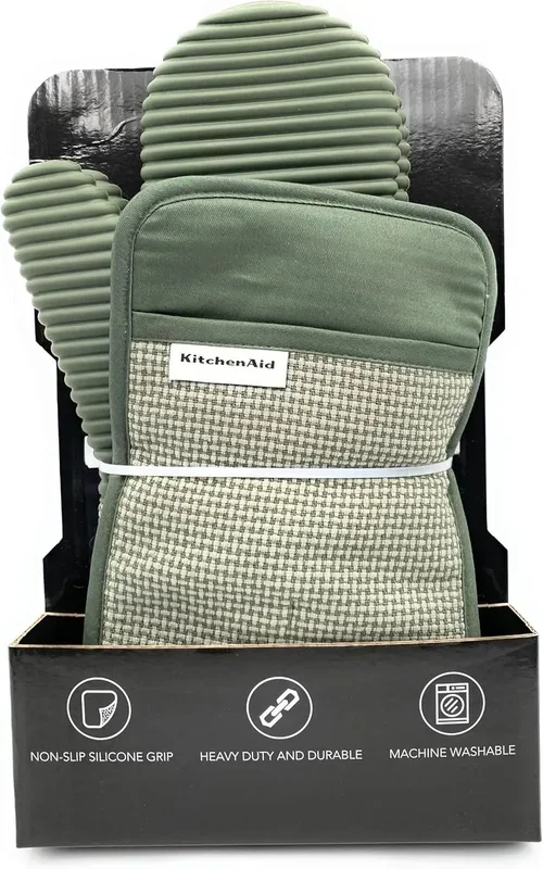 Oven Gloves & Pot Holder Set, 2 Pieces