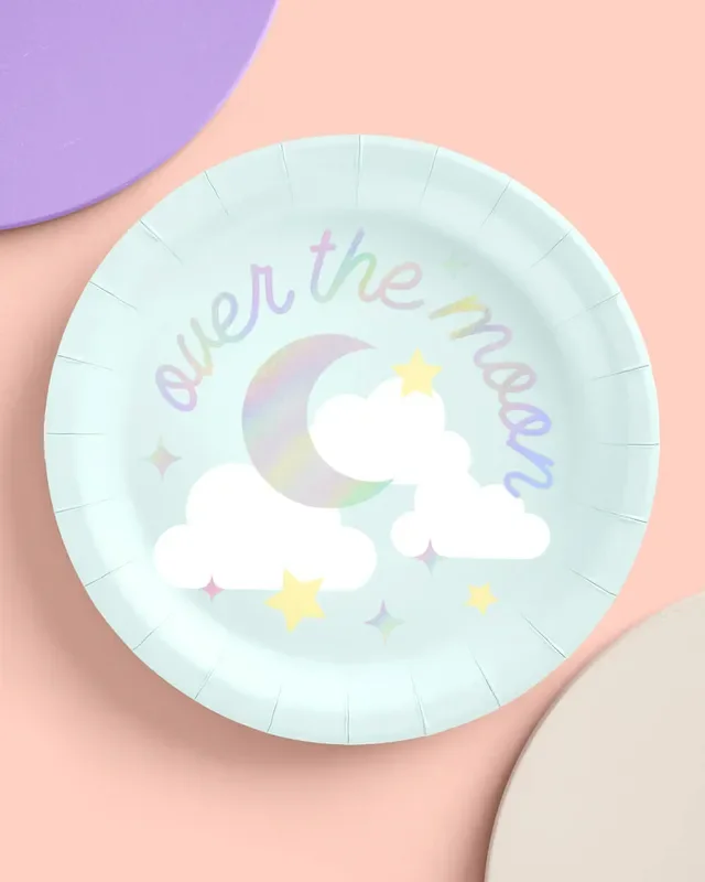 Over The Moon Plates – 25 Paper Plates