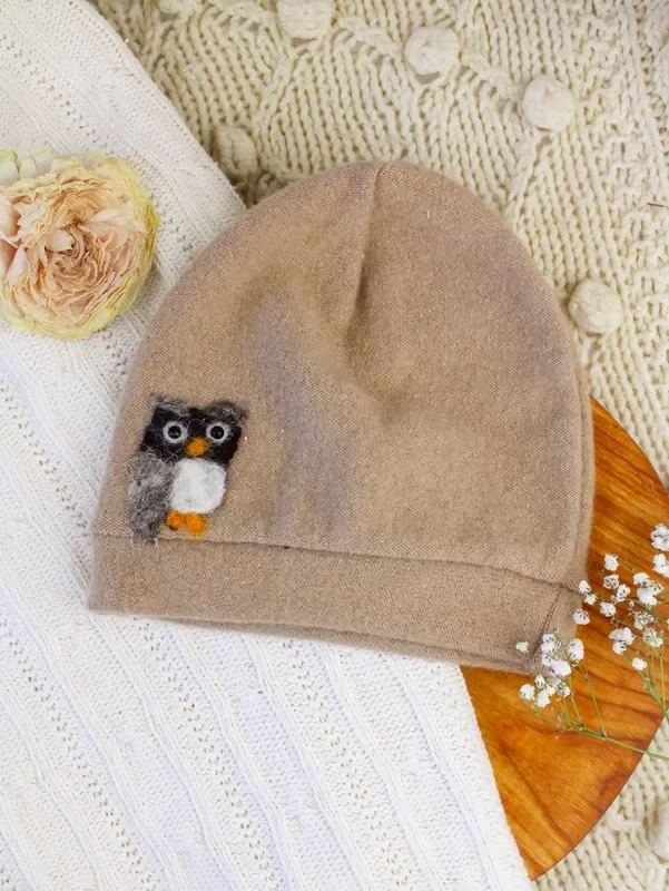 Owl Cashmere Hat – Toddler