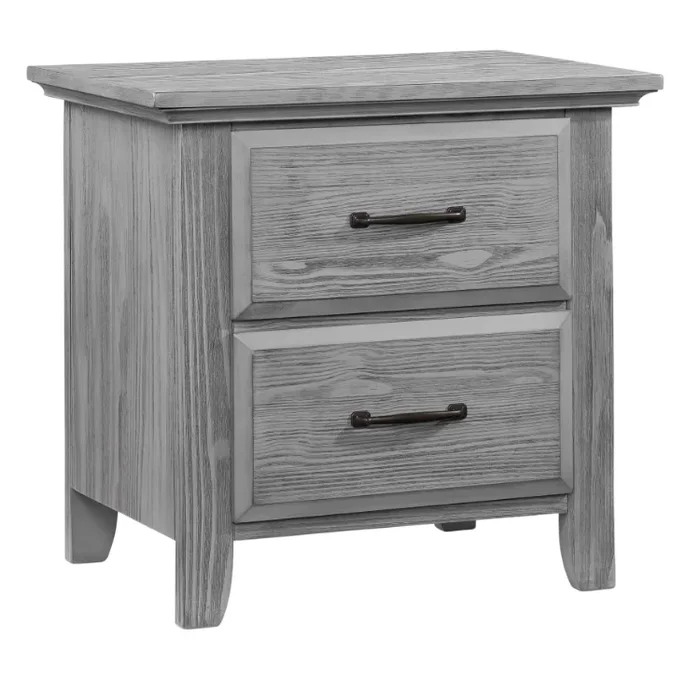 Oxford Baby Willowbrook 2 Drawer Nightstand in Graphite Gray