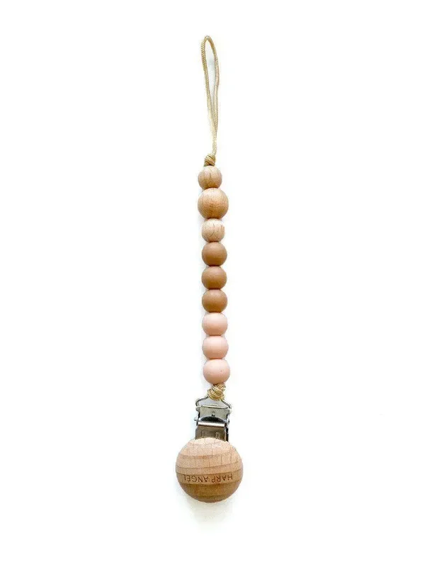 Pacifier Clip Harper (camel & Blush)