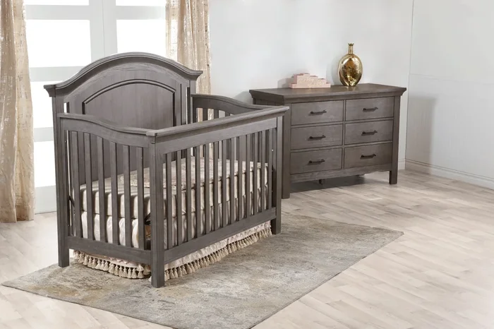 Pali Como Arch Top 2 Piece Nursery Set – Forever Crib + Double Dresser