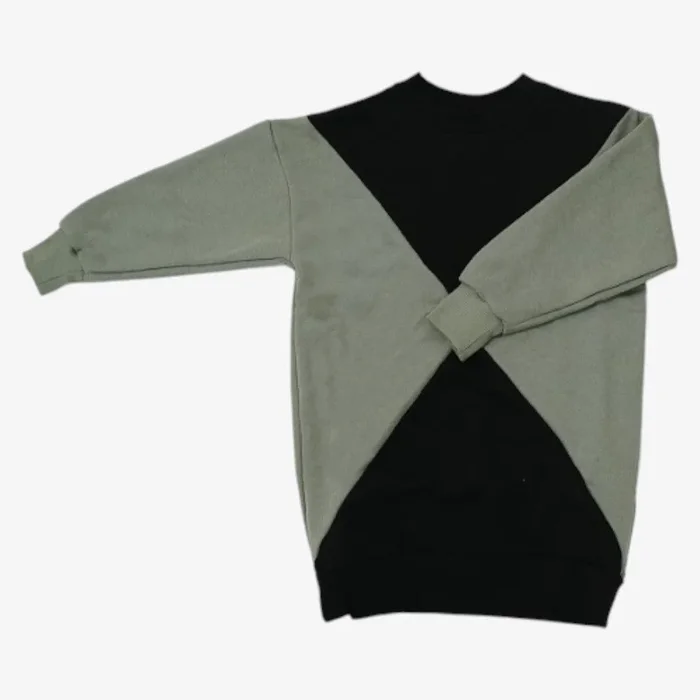 Panel Sweatdress – Black & Olive