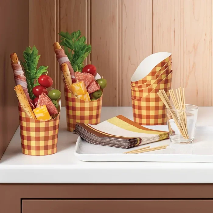 Paper Charcuterie Cup Napkin Skewer Set