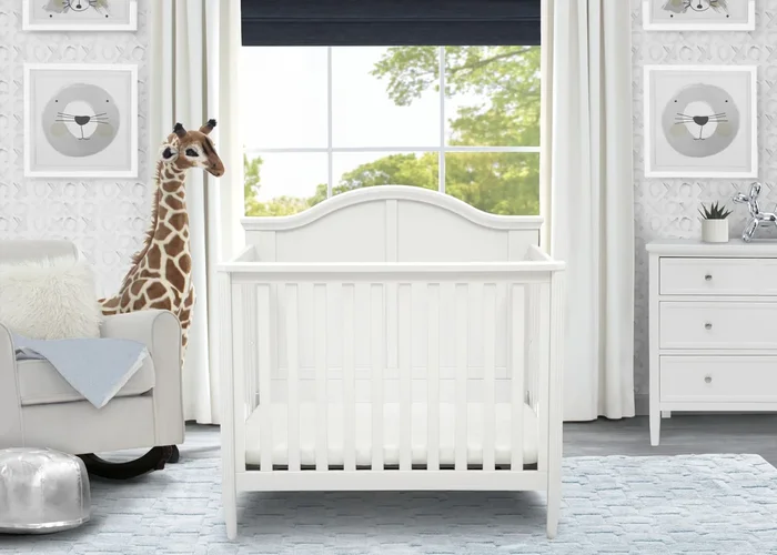 Parker Mini Convertible Baby Crib with Mattress and 2 Sheets