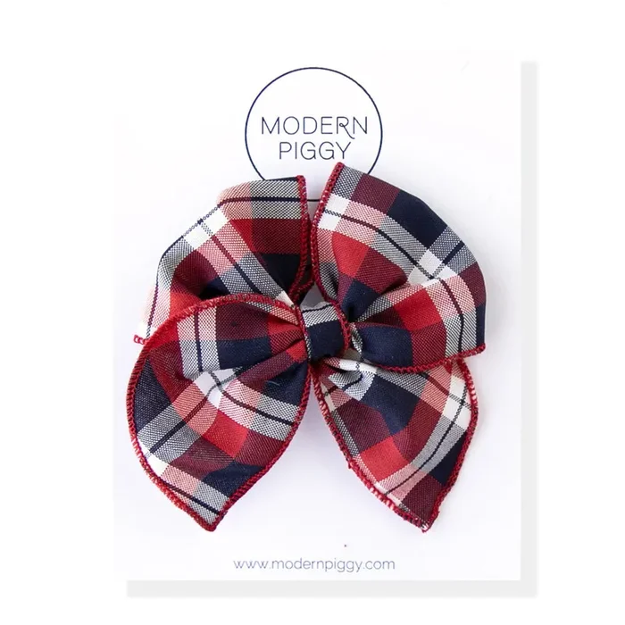 Patriotic Plaid | Petite Party Bow