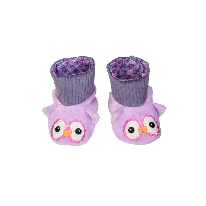 Patterned Booties – Purple Owl