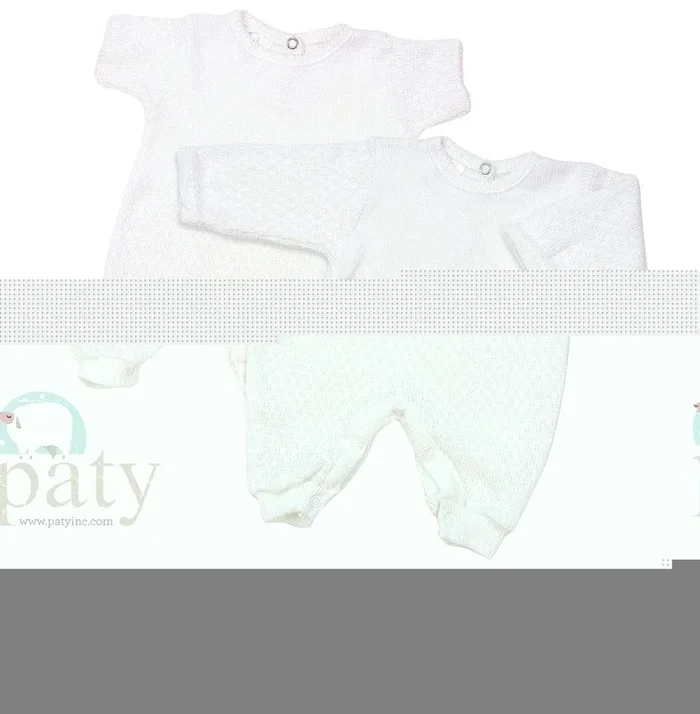 Paty Short Sleeve Romper for Newborn – White with Blue Trim
