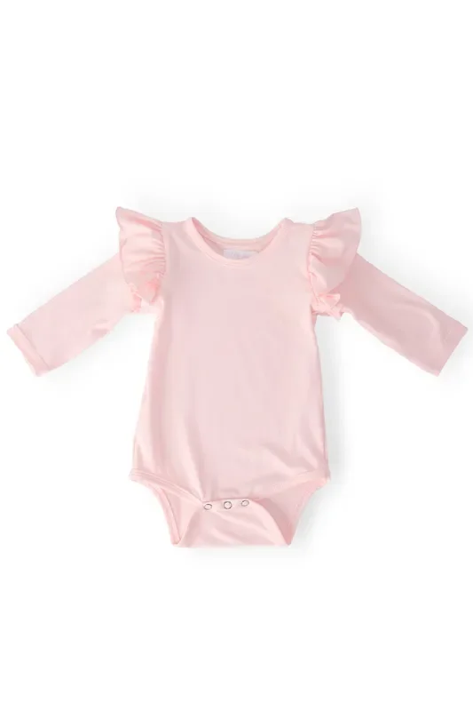 Petal Pink L/s Flutter Bodysuit