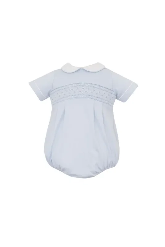 Petit Bebe Knit Light Blue Smocked Bubble