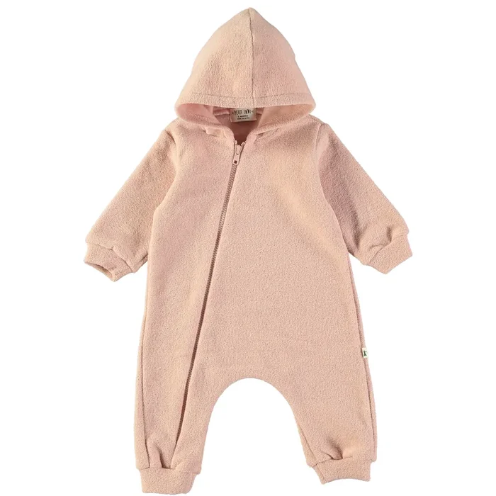 Petit Indi (Made in Spain) – Hooded Cozy Jumpsuit – Light Pink