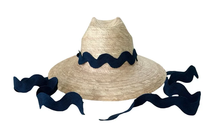 Petunia Girl’s Sun Hat – Navy Ric-rac Ribbon
