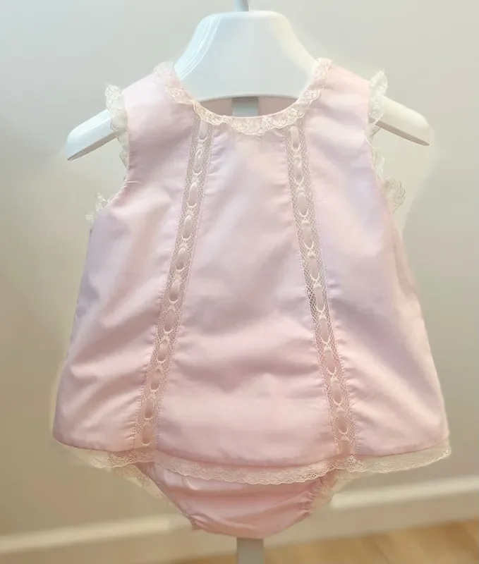 Phoenix & Ren Light Pink Charlotte Heirloom Bloomer Set