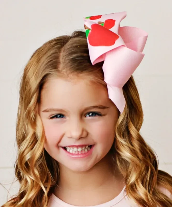 Pink apple bow Bow