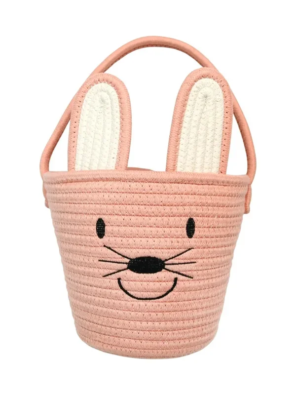 Pink Bunny Rope Easter Basket