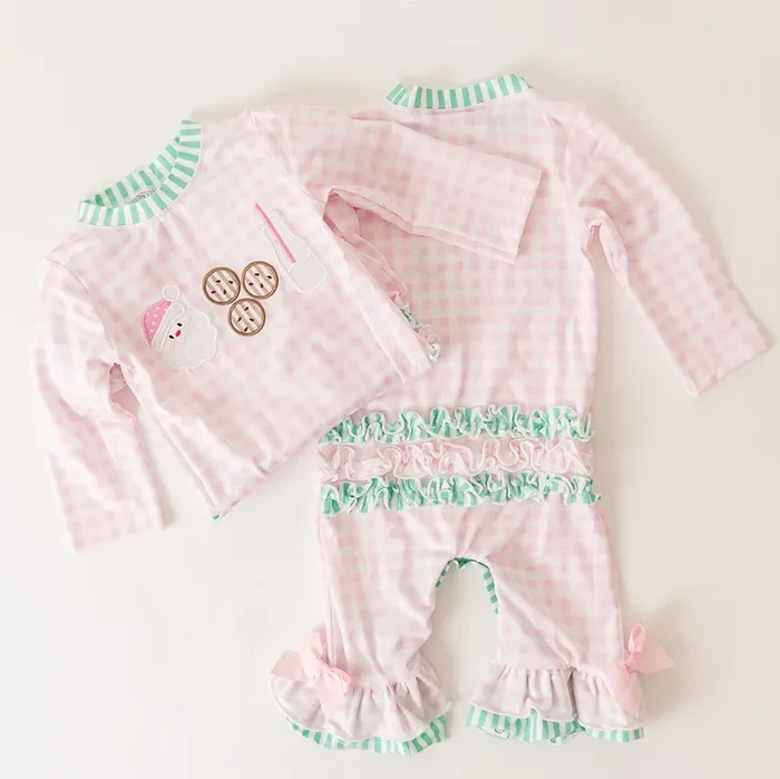 Pink Cookies For Santa Ruffle Romper