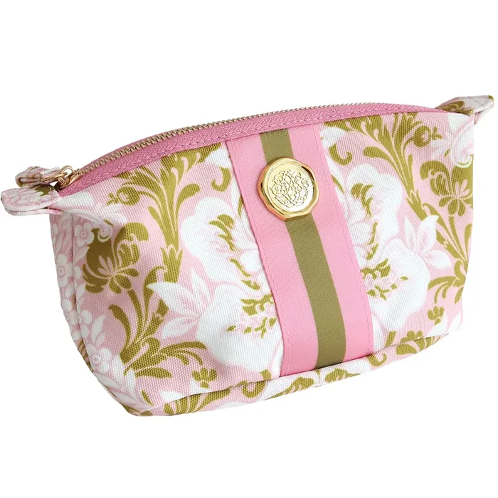Pink Damask Small Cosmetic