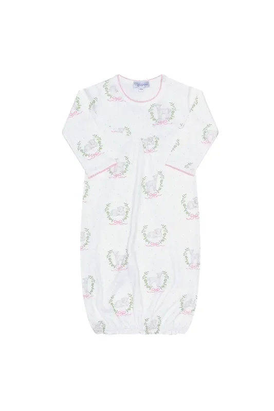 Pink Lamb Print Gown