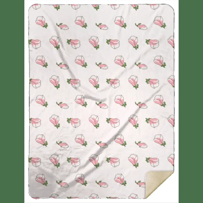 Pink Magnolia Plush Throw Blanket 60×80