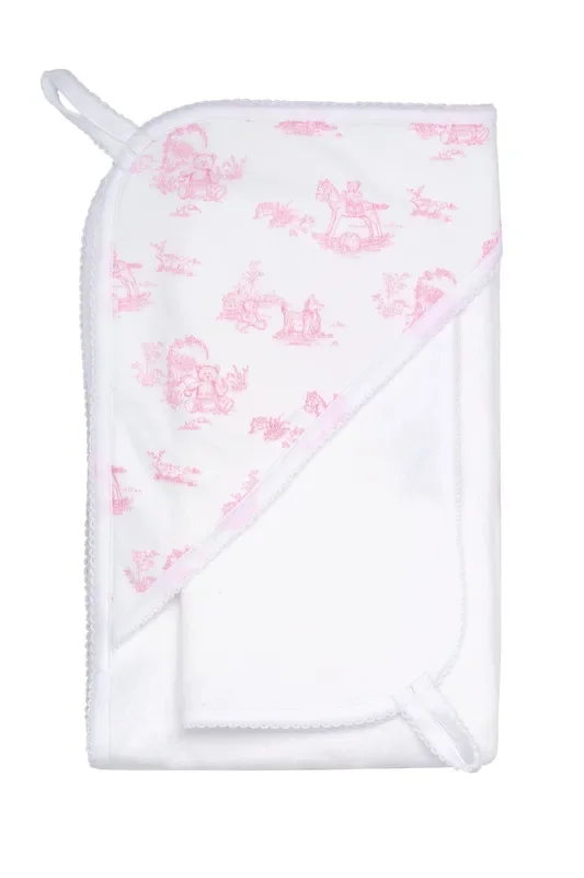 Pink Toile Hooded Towel