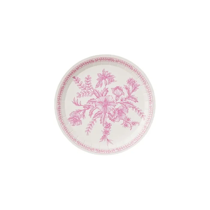 Pink Toile Small Plates (10 Per Pack)