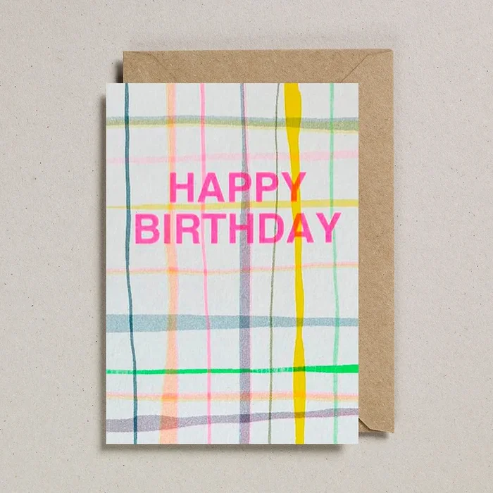 Plaid Happy Birthday Card