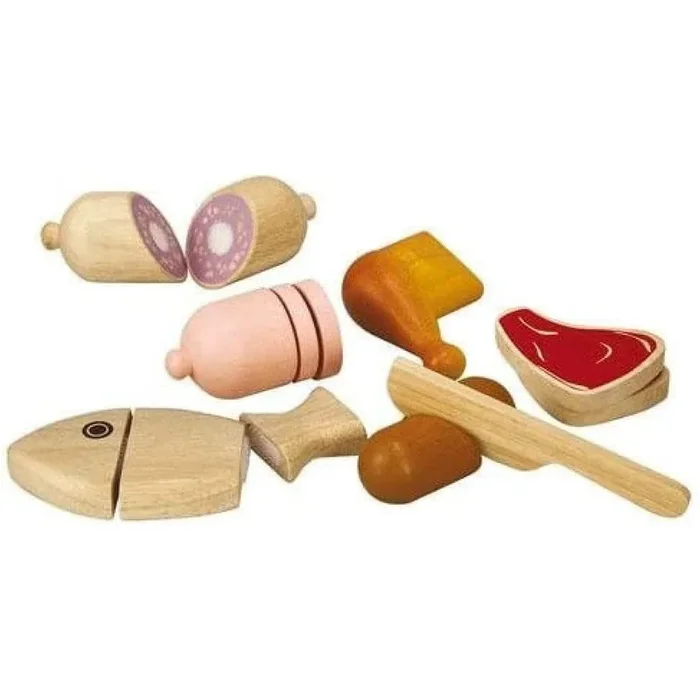 Plan Toys Wooden Meat Pretend Food Set