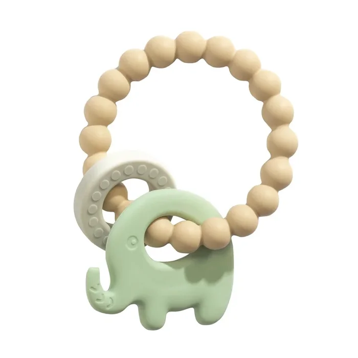 Playground Elephant Teether Light Sage