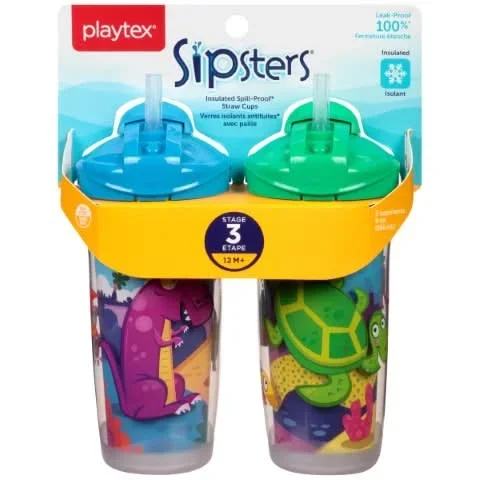 Playtex® Stage 3 Insulated Straw Cup – Sea and Saur