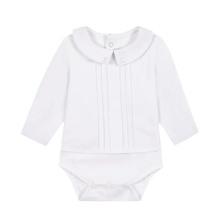 Pleated Bodysuit – White