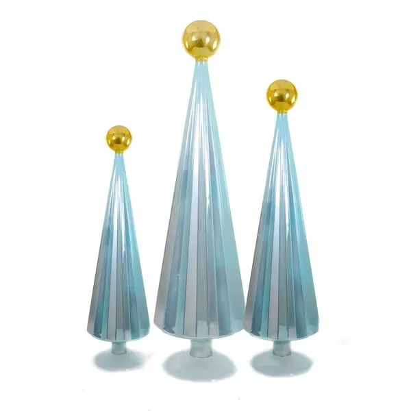 Pleated Tree, Sky Gold Set Of 3