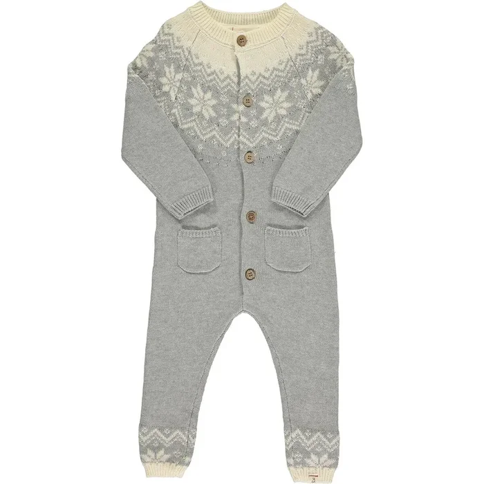 Polar Romper | Grey Fairisle