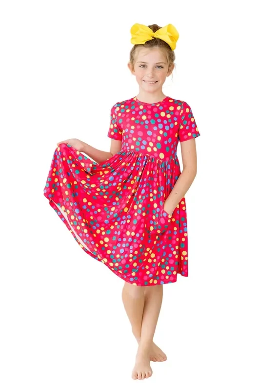Polka Dot Party S/s Pocket Twirl Dress