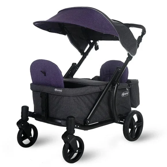 Pronto One (2 Seater) Stroller Wagon – Black Frame / Purple Melange