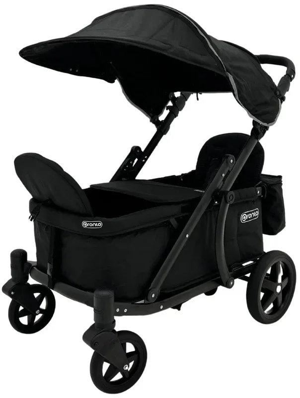 Pronto Squared (2 Seater) Stroller Wagon – Black Frame / City Black (Albee Exclusive)