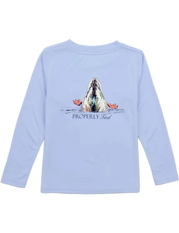 Properly Tied Light Blue Diving Mallard Performance Tee
